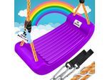 KIDIZ® Schaukel Kinderschaukel Set - Ink. Zubehör Schaukelsitz Schaukelbrett Garten Outdoor Indoor Brettschaukel für Kinder zum Schaukeln aus Kunststoff Höhenverstellbar Rutschfest