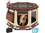 LOVPET® Welpenlaufstall für drinnen & draußen Welpenauslauf Hundekäfig Oxford-Gewebe Tierlaufstall für Kleintiere Hunde Katzen Hundelaufstall Freigehege Rahmen aus PVC-Rohren