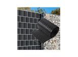 NYVI Polyrattan Sichtschutzstreifen Privafence 255 x 19 cm - Sichtschutz für Doppelstabmatten Zaun Farbe:Schwarz;Anzahl:10