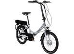 Tretwerk Chioni E Bike Faltrad 20 Zoll Elektrofahrrad Damen Herren 145 - 175 cm Pedelec Klapprad silber
