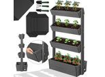 KESSER® Hochbeet mit Etagen Premium Blumenkasten Blumentreppe Pflanztreppe - Gemüsebeet Kräuterbeet Pflanzkübel Frühbeet Blumenbeet Pflanzkasten inkl. Gartenvlies- Beet für Terrasse Balkon & Garten