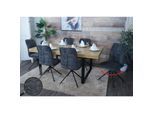 6er-Set Esszimmerstuhl MCW-N99, Küchenstuhl, drehbar Auto-Return, Stoff/Textil Chenille (340g/m²) Öko-Tex ~ dunkelgrau