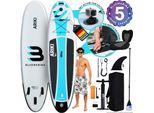Bluemarina SUP Board Ariki, Stand Up Paddle aufblasbar mit Paddel, Pumpe, Rucksack, 5J Garantie (325x86x15cm / 10'8", Classic)