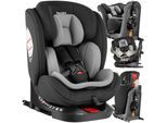 tectake® Drehbarer Autositz, i-Size Zulassung, ISOFIX-Installation und Top Tether, mit Seitenaufprallschutz, längenverstellbarer 5-Punkt-Gurt, höhenverstellbare Kopfstütze, ab Geburt bis 150 cm, Belastbarkeit 36 kg