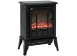 HOMCOM Elektrokamin Eisen, Kunststoff, Hartglas