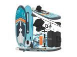 tectake® 2in1 Stand-Up Paddle Board 288 cm, aus Drop-Stitch Material, verstellbares Doppelpaddel, Belastbarkeit 200 kg, inklusive Kajak-Sitz
