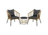 Outsunny Rattan Gartenmöbel-Set Stahl, Polyester, PE Rattan