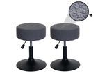 2er-Set Hocker MCW-C22, Sitzhocker Schminkhocker, höhenverstellbar drehbar Ø 37cm Stoff Bouclé 450g/m² MVG ~ dunkelgrau