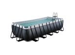 EXIT Black Leather Pool 540x250x122cm mit Sandfilterpumpe - schwarz