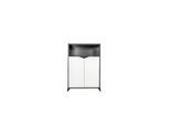 Büromöbel Büro Schrank Aktenschrank CLAUDIO weiß-schwarz 80x40 x120 cm Büro Homeoffice Arbeitszimmer