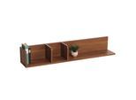 Wandregal MCW-M48, Hängeregal Regal Holzregal Schweberegal, 3 Fächer 20x120x21cm ~ Walnuss-Optik