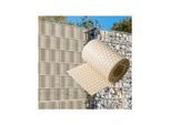NYVI Polyrattan Sichtschutzstreifen Privafence 255 x 19 cm - Sichtschutz für Doppelstabmatten Zaun Farbe:Beige;Anzahl:5