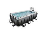 EXIT Black Leather Pool 400x200x100cm mit Sandfilterpumpe - schwarz