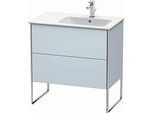 Duravit XSquare Waschtisch-Unterschrank XS445209797 81x59,2x47,8cm, 2 Auszüge, Becken rechts, Lichtblau seidenmatt