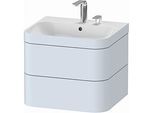 Duravit Happy D.2 Plus Möbelwaschtisch-Unterschrank HP4635E9797 57,5 x 49 cm, 2 Hahnlöcher, lichtblau seidenmatt, 2 Schubkästen