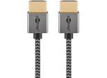 Pro HDMI 2.0 sleeved - Display Kabel - 0.5m - Grau