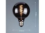 LED-Leuchtmittel, E27, G125, rauchfarben, 4 W, 1800 K, 60 lm