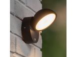 LED-Wandleuchte Finn, schwarz, IP54, Tag/Nacht-Sensor