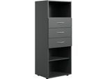 Standregal WIMEX "Multiraumkonzept", grau (grafit), B:45cm H:126cm T:40cm, Holzwerkstoff, Regale, Standregal, planbar und erweiterbar