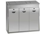 Wertstoffsortiersystem VAR 3 x 48 Liter, Edelstahl