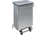Abfallbehälter Contimar, feuerfest, mit Pedal, fahrbar, Fassungsvolumen 70 L