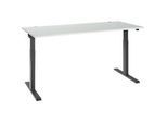 Schäfer Shop Select Schreibtisch ERGO-T 2.0, elektrisch höhenverstellbar, Rechteck, T-Fuss, B 1800 x T 800 x H 715-1205 mm, lichtgrau/anthrazit