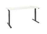 Schäfer Shop Select Schreibtisch ERGO-T 2.0, elektrisch höhenverstellbar, Rechteck, T-Fuss, B 1800 x T 800 x H 715-1205 mm, weiss/anthrazit