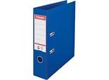 Ordner Esselte® No. 1, A4, Rückenbreite 75 mm, für ca. 500 Blatt, Hebelmechanik, Rückenschild, Griffloch & Raumsparschlitze, FSC®-Karton, blau