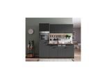 Respekta Küchenzeile KB205EYG 205 cm Grau-Eiche York Nachbildung