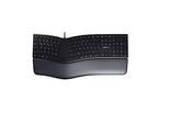 Cherry Tastatur KC 4500 ERGO, deutsches Tastaturlayout, USB, ergonomisch geformt, gepolsterte Handballenauflage, neigbar, mit USB-Kabel, schwarz