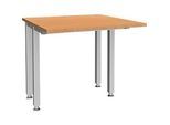 Schäfer Shop Genius Schreibtisch MODENA FLEX, 4-Fuss-Quadratrohr, verkürzte Seitenteile, B 800 mm, buche