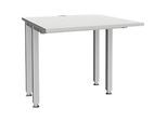 Schäfer Shop Genius Schreibtisch MODENA FLEX, 4-Fuss-Quadratrohr, verkürzte Seitenteile, B 800 mm, lichtgrau