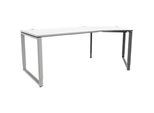 Schäfer Shop Genius Winkelschreibtisch MODENA FLEX, 135°, Bügelfuss, Ansatz rechts, B, B 2165 mm, weiss
