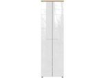 Germania Garderobenschrank , Weiß, Eichefarben , Metall , 5 Fächer , 60x200x41 cm , Made in Germany , Holzmöbel, Garderobe Holz, Garderobenschränke Holz
