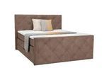 Ti'me Boxspringbett , Braun , Textil , H3 , Höhe ca. 21 cm , 160x200 cm , gepolstertes Kopfteil, Stoffauswahl, Topper durchgehend, in verschiedenen Größen erhältlich , Schlafzimmer, Betten, Boxspringbetten