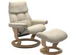 Relaxsessel STRESSLESS "Ruby", beige (cream batick), B:88cm H:99cm T:77cm, Leder BATICK: Batick ist ein leicht korrigiertes, durchgefärbtes und genarbtes Möbelleder, bei dem die meisten Unebenheiten und Spuren in der Regel entfernt wurden. Batick wird mitunter doppeltönig gefärbt, um der Oberfläche mehr Lebendigkeit zu verleihen. Dank einer schützenden Oberflächenbehandlung lassen sich die meisten