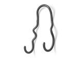 ferm LIVING Haken Curvature Double, schwarz, Messing