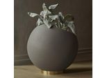AYTM Blumentopf Globe, Ø 37 cm, graubraun, Aluminium, Stahl