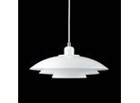 Dyberg Larsen Pendellampe Kaje, weiß, Ø 40 cm, Metall