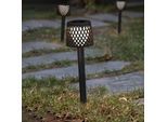 Newgarden LED-Solarleuchte Gretita, schwarz, Erdspieß, 4er