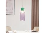 Lucande LED-Hängelampe Fay, lila/dunkelgrün, Glas, Ø 15 cm
