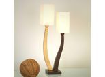 Tischlampe Quadrangolare 2fl. in Braun/Gold