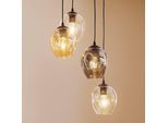 Pendellampe Starla rund 4-fl. grafit/amber/klar