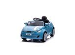 Chipolino Kinder Elektroauto Fiat 500 Fernbedienung, Sicherheitsgurt, MP3, USB hellblau