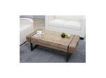 Couchtisch MCW-A15a, Wohnzimmertisch, Tanne Holz rustikal massiv MVG-zertifiziert 40x120x60cm ~ naturfarben