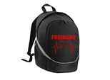 multifanshop Rucksack - Freiburg - Herzschlag - Druck rot - Tasche