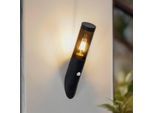 Lindby Außenwandleuchte Statius, anthrazit, Eisen, Sensor