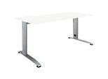 Schäfer Shop Select Schreibtisch LOGIN, manuell höheneinstellbar, C-Fuss, B 1200 x T 800 x H 660-820 mm, weiss/weissalu