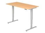 Schreibtisch ULM, elektrisch, höhenverstellbar, B 1600 mm, Buche-Dekor