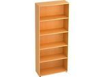 Regal für Anbauwand TARA, 5 Ordnerhöhen, stapelbar, B 800 x T 330 x H 1880 mm, Buche-Dekor